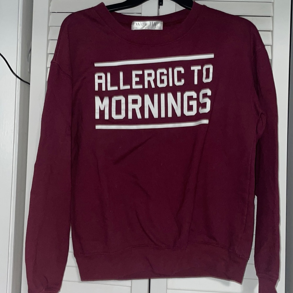 Maroon crewneck sweatshirt, size medium from brand Wound Up.